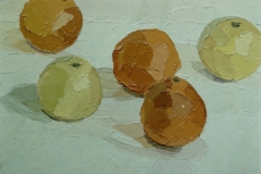 Le ombre  olio su cartone telato cm.24x30  (1991)