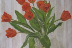 Tulipani olio - su tela cm. 60x60  (collezione privata)  (2009)
