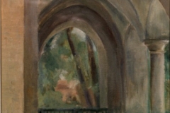 Portico di Villa Strohl-fern  - olio su tela  cm.45x25 (collezione privata)  (1961)