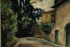 Via dei tre orologi  - olio su tela cm.45x35 (collezione privata)  (1967)