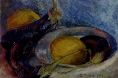 Natura morta  con melanzane olio su tela cm. 20x25  (1998)