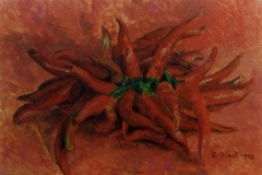 Rosso su rosso  olio su cartone telato  cm.20x30  (1998)
