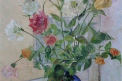 Vaso blu - olio su tela  cm. 50x50 (collezione privata)  (2001)