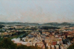 Roma e il suo fiume - olio su tela  cm. 30x100 (collezione privata)  (2003)