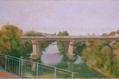 La ferrovia  San Paolo a Roma - olio su tela  cm.45x110 (2005)