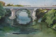 Tevere a Testaccio  - acquerello cm.54x22  (collezione privata)  (2003)