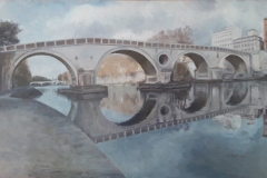 Ponte Sisto - olio su tela 45x80 cm  (2021)